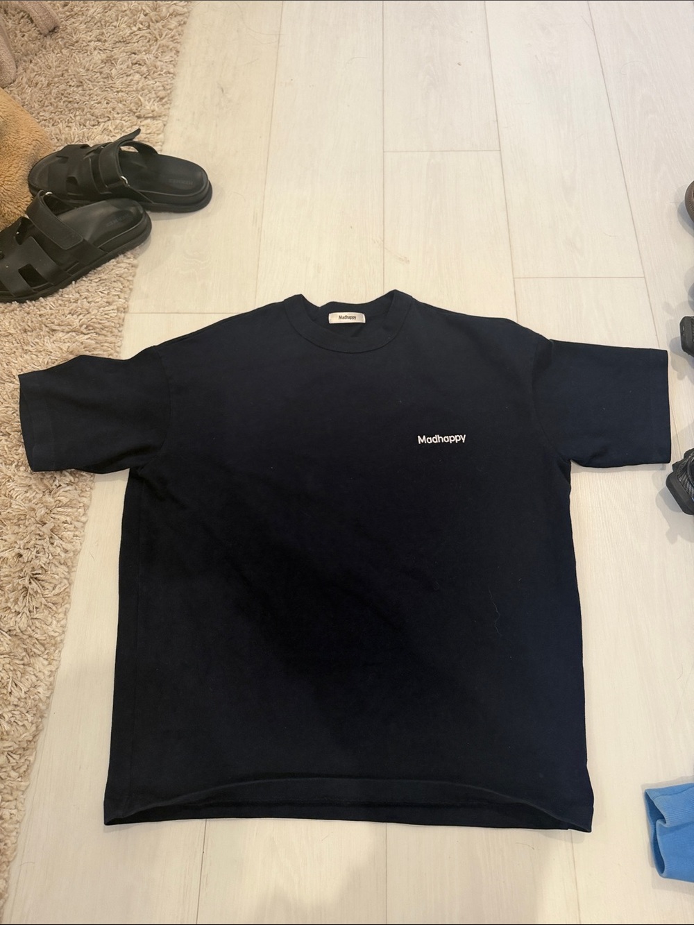 Madhappy navy Embroidered Logo Short Sleeve heavyweight Tee